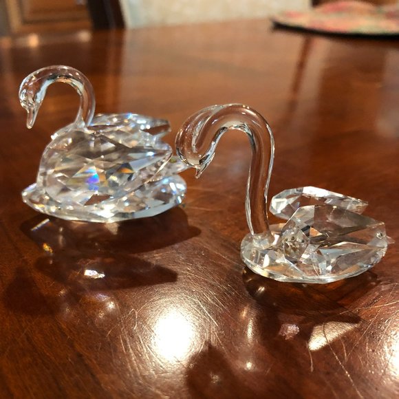 Swarovski Genuine Silver Crystal Swan Figurines - Picture 1 of 4